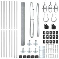 Стълб за ограда. Сребрист 10 x 1,4 м (19 x 19 мм мрежа) Стомана