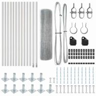 Стълб за ограда. Сребрист 25 x 0,4 м (12 x 12 мм мрежа) Стомана
