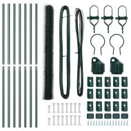 Оградa с колчета Зелен 1.5 x 10 m Покрит със PVC стомана