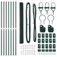 Оградa с колчета Зелен 1.6 x 10 m Покрит със PVC стомана