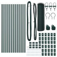 Оградa с колчета Зелен 0.4 x 25 м Покрит със PVC стомана