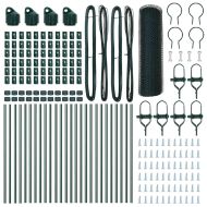 Оградa с колчета Зелен 0.4 x 50 м Покрит със PVC стомана