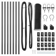 Оградa с колчета Сив 0.8 x 10 m Покрит със PVC стомана