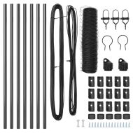 Оградa с колчета Сив 0.8 x 10 m Покрит със PVC стомана