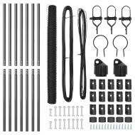 Оградa с колчета Сив 1.6 x 10 m Покрит със PVC стомана