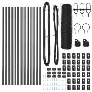 Оградa с колчета Сив 0.5 x 25 м Покрит със PVC стомана