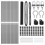 Оградa с колчета Сив 1 x 25 m Покрит със PVC стомана