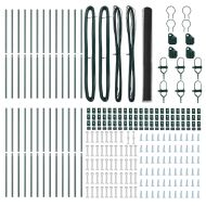 Оградa с колчета Сив 1.5 x 50 m Покрит със PVC стомана
