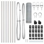 Оградa с колчета Сребрист 0.4 x 10 м Покрит със PVC стомана