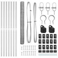 Оградa с колчета Сребрист 1.5 x 10 m Покрит със PVC стомана