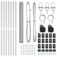 Оградa с колчета Сребрист 1.6 x 10 m Покрит със PVC стомана