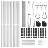 Оградa с колчета Сребрист 1 x 25 m Покрит със PVC стомана