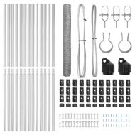 Оградa с колчета Сребрист 1 x 25 m Покрит със PVC стомана