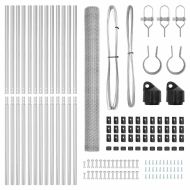 Оградa с колчета Сребрист 1.5 x 25 m Покрит със PVC стомана