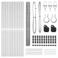 Оградa с колчета Сребрист 1.6 x 25 m Покрит със PVC стомана