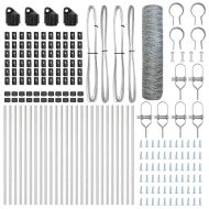 Оградa с колчета Сребрист 0.8 x 50 м Покрит със PVC стомана