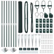 Оградa с колчета Зелен 1 x 10 m Покрит със PVC стомана