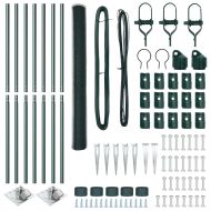 Оградa с колчета Зелен 1.6 x 10 m Покрит със PVC стомана