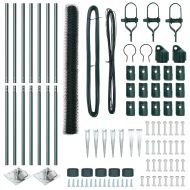 Оградa с колчета Зелен 1.6 x 10 m Покрит със PVC стомана