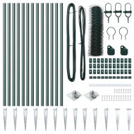 Оградa с колчета Зелен 0.4 x 25 м Покрит със PVC стомана