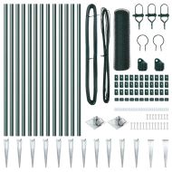 Оградa с колчета Зелен 0.6 x 25 м Покрит със PVC стомана