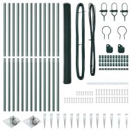 Оградa с колчета Зелен 1.6 x 25 m Покрит със PVC стомана