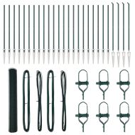 Оградa с колчета Зелен 1.2 x 50 m Покрит със PVC стомана