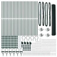 Оградa с колчета Зелен 1.4 x 50 m Покрит със PVC стомана