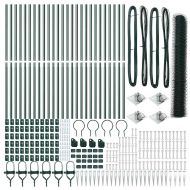 Оградa с колчета Зелен 1.4 x 50 m Покрит със PVC стомана