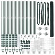 Оградa с колчета Зелен 1.5 x 50 m Покрит със PVC стомана