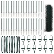 Оградa с колчета Зелен 1 x 100 m Покрит със PVC стомана