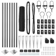 Оградa с колчета Сив 0.4 x 10 м Покрит със PVC стомана