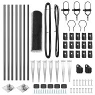 Оградa с колчета Сив 0.6 x 10 м Покрит със PVC стомана