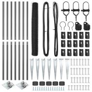 Оградa с колчета Сив 1.4 x 10 m Покрит със PVC стомана