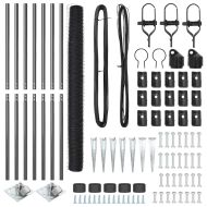 Оградa с колчета Сив 1.6 x 10 m Покрит със PVC стомана