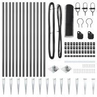 Оградa с колчета Сив 0.6 x 25 м Покрит със PVC стомана