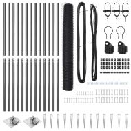 Оградa с колчета Сив 1.2 x 25 m Покрит със PVC стомана