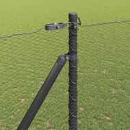 Оградa с колчета Сив 1.6 x 25 m Покрит със PVC стомана