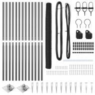 Оградa с колчета Сив 1.6 x 25 m Покрит със PVC стомана