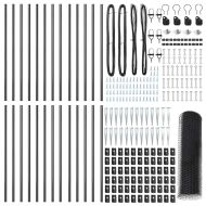 Оградa с колчета Сив 1 x 50 m Покрит със PVC стомана
