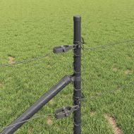 Оградa с колчета Сив 0.5 x 100 м Покрит със PVC стомана