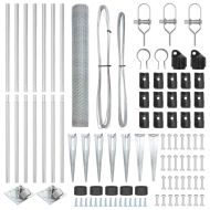 Оградa с колчета Сребрист 1.2 x 10 m Покрит със PVC стомана