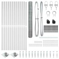 Оградa с колчета Сребрист 1.4 x 10 m Покрит със PVC стомана