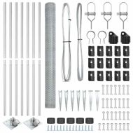 Оградa с колчета Сребрист 1.5 x 10 m Покрит със PVC стомана