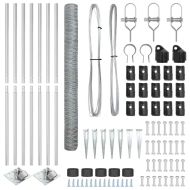 Оградa с колчета Сребрист 1.6 x 10 m Покрит със PVC стомана