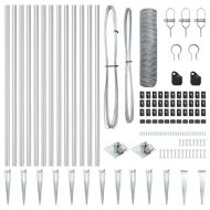 Оградa с колчета Сребрист 1 x 25 m Покрит със PVC стомана