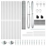 Оградa с колчета Сребрист 1.4 x 25 m Покрит със PVC стомана