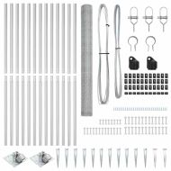 Оградa с колчета Сребрист 1.5 x 25 m Покрит със PVC стомана