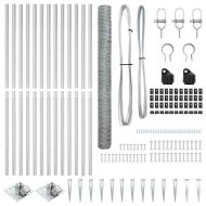 Оградa с колчета Сребрист 1.5 x 25 m Покрит със PVC стомана