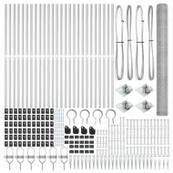 Оградa с колчета Сребрист 1.5 x 50 m Покрит със PVC стомана